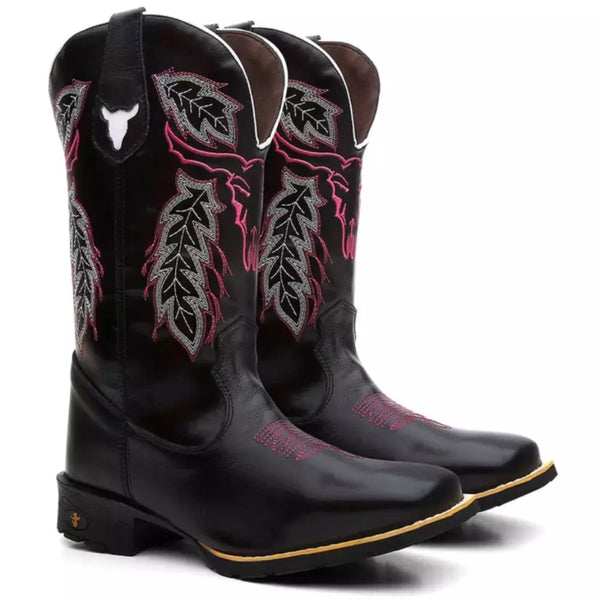 Bota Texana Feminina "Cara de Boi" Rosa - Esporatto