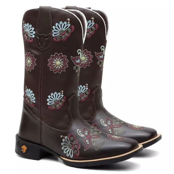 Bota Texana Feminina "Mandala Azul" - Esporatto