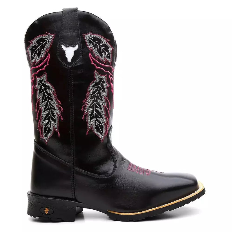 Bota Texana Feminina "Cara de Boi" Rosa - Esporatto