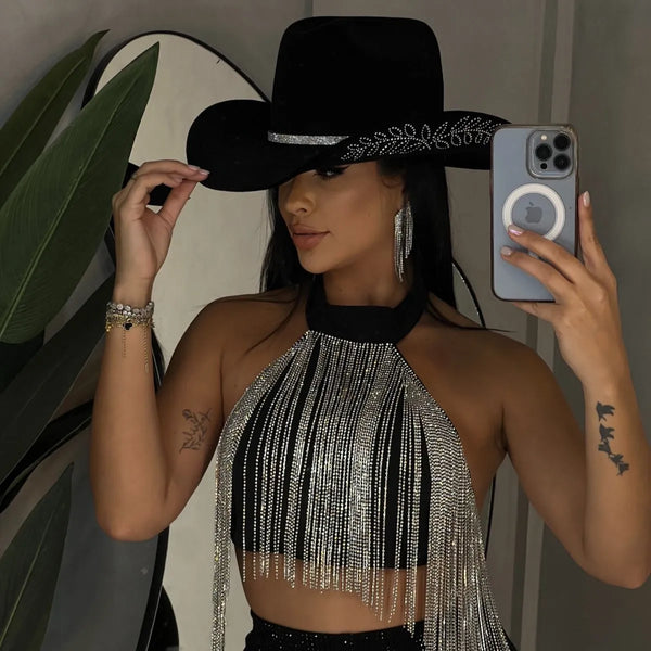 Chapéu De Strass Country/rodeio/pecuária/boideira/ana Castel